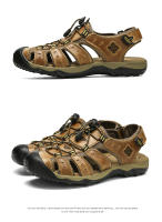 Sandalias deportivas de verano para hombre, sandalias para senderismo al aire libre, punta cerrada, cuero, atléticas, cómodas, para caminar, sandalias de playa, zapatos de agua - details 19