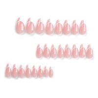Puntas de uñas francesas de almendra para mujer, arte de manicura Artificial de resina de longitud media para decoración de dedos del hogar - details 4