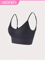 Sujetador deportivo clásico sin espalda con cuello halter y yoga acanalado de punto para cultivo de cabello. - details 15