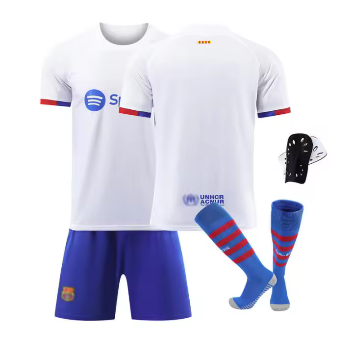 2324 Barcelona Nueva Equipación de Visitante 10 Messi 10 Fati 9 Lewandowski Conjunto de Uniforme de Fútbol - 1