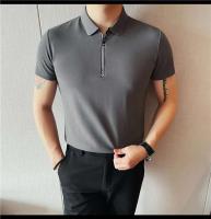 Polo de manga corta bordado de malla transpirable de verano para hombre, camiseta informal de negocios con solapa y media cremallera, - details 41
