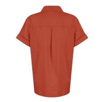 Camisa Simple y a la Moda para Mujer Algodón y Lino Informales, Clásicas con Manga Corta y Borlas - details 71