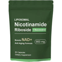 Suplemento de NAD+ caliente con ribosido de nicotinamida - Ribosido de nicotinamida liposómica, resveratrol, quercetina - Suplemento de NAD de alta pureza para antienvejecimiento, energía y enfoque - 80 cápsulas - details 0