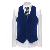 Chaleco de terciopelo para hombre con cuello en V, chalecos de traje formales, chalecos de traje de un solo pecho de moda para hombre, chaqueta sin mangas con bolsillos - details 9