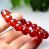 Regalo Feng Shui 7A pulsera de cristal de Calcedonia de ágata roja para hombre y mujer, amuleto de buena suerte, joyería - details 0
