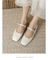 Zapatos planos de mujer estilo francés, primaverales, nuevos, de cuero suave, con hebilla de una palabra, punta cuadrada, boca poco profunda, temperamento retro, estilo Mary Jane. - details 8