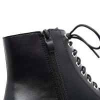 Dropshipping Logo negro estilo gótico bloque tacones altos zapatos hebilla de Metal grande botas de mujer de fondo grueso - details 9