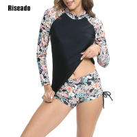 Traje de baño atlético de manga larga para mujer, conjunto de Tankini de dos piezas, talla grande - details 3