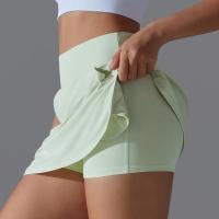Faldas de tenis falsas de dos piezas con forro y bolsillos para mujer, pantalones cortos deportivos, bloque de sensación cero, ajuste delgado, elásticos, suaves, para yoga - details 15