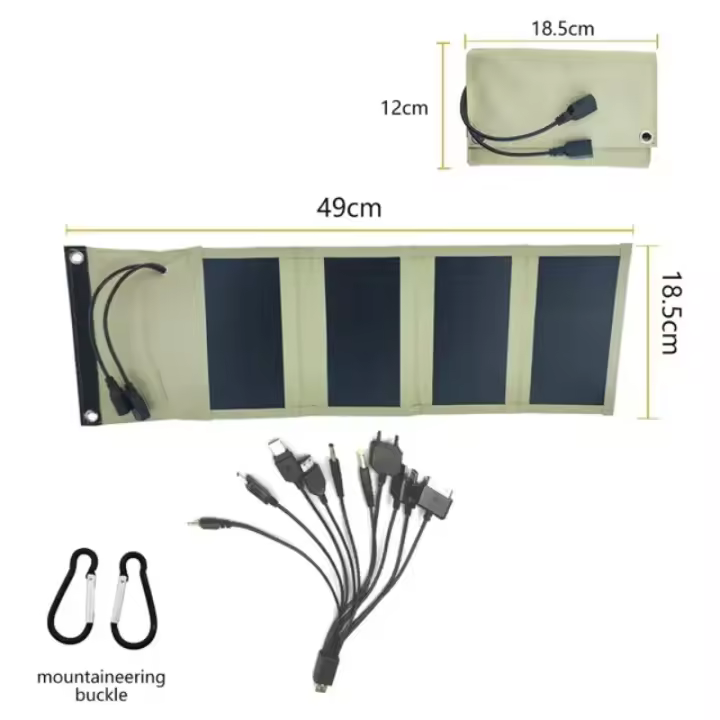 Panel Solar plegable, fuente de alimentación portátil, resistente al agua, pequeño generador, cargador para exteriores - 1