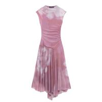 Vestido de malla de seda plisado clásico para mujer nuevo estilo hecho a mano - details 3