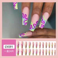 Juego Completo de Ballet de 24 Piezas Uñas Prostéticas de Mármol Blanco y Gris - details 3