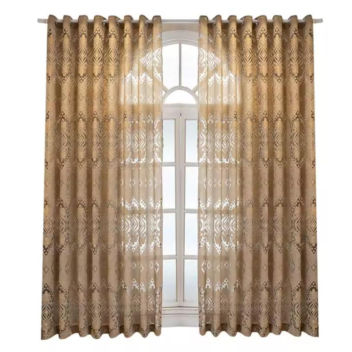 Cortinas Modernas de salón, 2 Piezas,Translúcidas,Diseño Europeo Bordado para Cualquier Habitación - 1