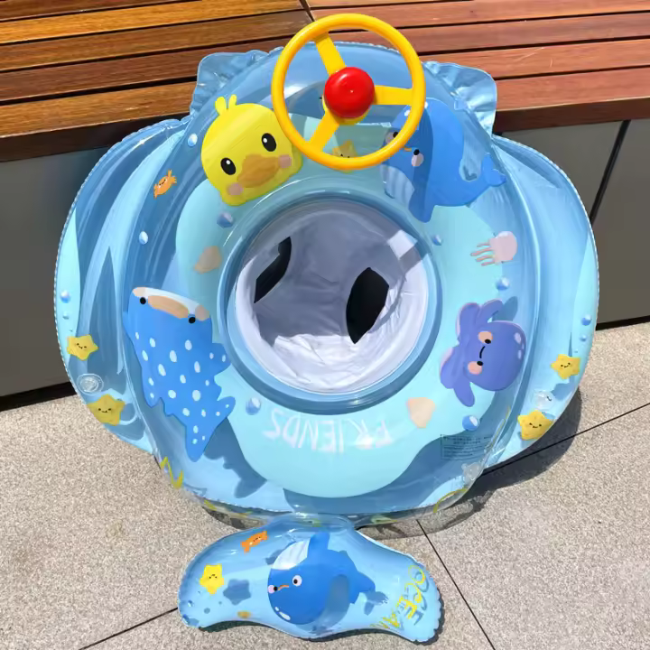 Asiento de anillo de natación para niños, volante, asiento de cuerno, barco, ballena oceánica, hombre, mujer, bebé, ampollas - 1