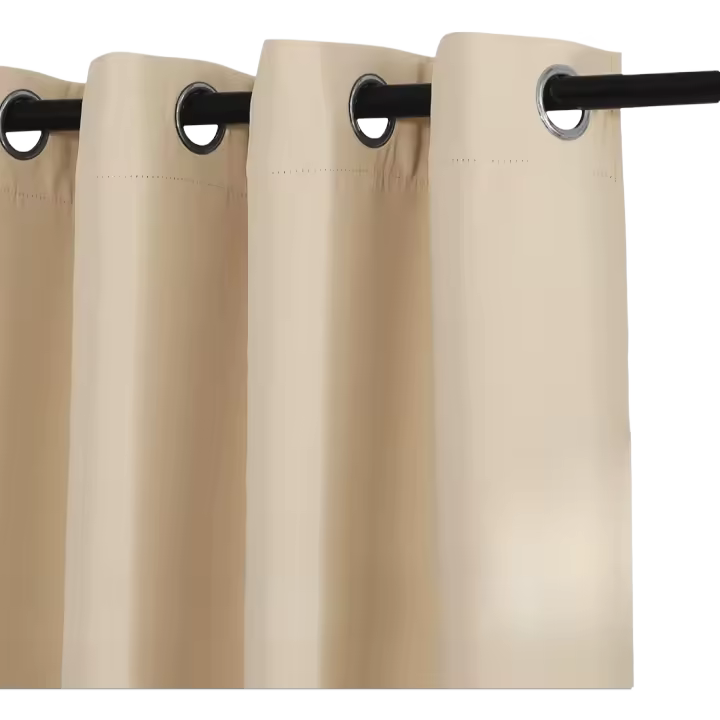Cortinas Oscuras Beige 2 Piezas Aislantes Térmicos Diseño Grande con Ojeras Cortinas de Salón - 1