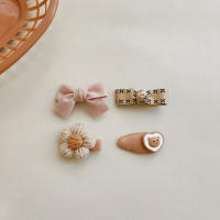 4 pzas/juego de dibujos animados Clips de pelo princesa pinzas de niña primavera otoño cálido Color de pelo accesorios - details 3