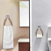 Portarrollos de papel higiénico, portarrollos de baño hechos a mano natural con cuerda, toalleros, toallero, accesorios de baño de madera - details 1