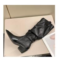 Botas Vaqueras Occidentales Puntiagudas Altas, Ancho, Punta de Pie, Textil para Forro y Suela - details 3