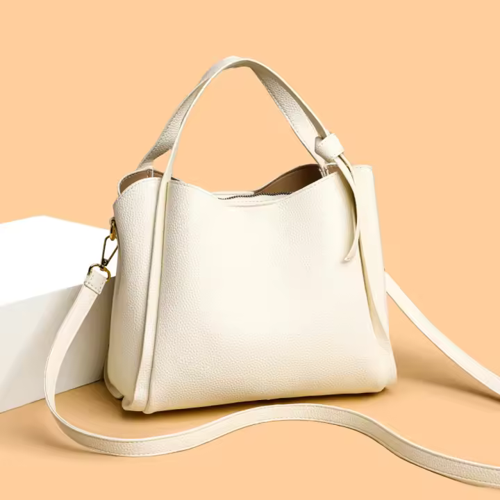Cuero suave bolso de las mujeres bolso cesta de verduras de las mujeres bolso de hombro de alta gama crossbody atmósfera versátil cubo hombro - 1