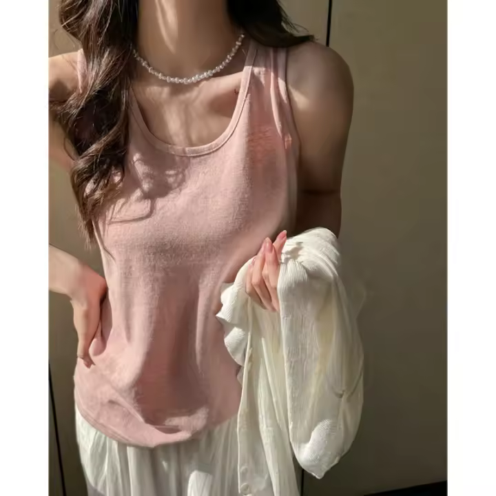 Chaleco sin Mangas de Estilo Suelto y Pegajoso para Mujeres Perfecto para Primavera y Verano - 1