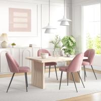 Pack de 4 Sillas de Comedor Modernas Sillas de Cocina Tapizada en Terciopelo con Respaldo Alto y Patas de Acero para Sala de Estar 50x52x83 cm - details 1