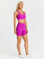 SHINBENE-Sujetador deportivo con tirantes para mujer, sostén deportivo con escote en V, espalda cruzada, acolchado, entrenamiento, Yoga - details 40