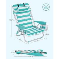 Silla de Playa Plegable Almohadilla Ajustable, Respaldar, Reposacabezas, Apoyabrazos - details 5