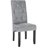 Cocina Estructura de Madera Sillón Asiento Acolchado Tapizado en Terciopelo Gris Claro BH294hgr-2 - details 4