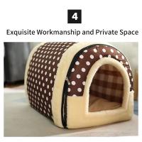 Cama plegable de invierno para mascotas, casa para perros, perrera para dormir, nido extraíble, cueva cerrada cálida, sofá, perrera grande, suministros para mascotas - details 4