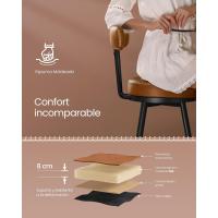 Taburetes de Bar, Sillas Giratorias de Barra con Respaldo, Cuero Sintético con Costuras, - details 6