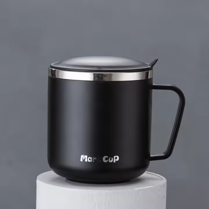 Taza de café con leche de acero inoxidable, termo de doble pared con asa, aislamiento térmico, a prueba de fugas, tazas de agua aisladas para oficina - 1