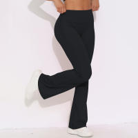 Mallas de Yoga a prueba de sentadillas para mujer, pantalones de Yoga de cintura alta, levantamiento de glúteos, pantalones de tiburón Micro acampanados, pantalones de Yoga ajustados de cintura alta - details 16