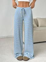 Pantalones de Algodón con Rayas para Mujer Cintura Elástica, Talla Única, Novedad de Otoño - details 13