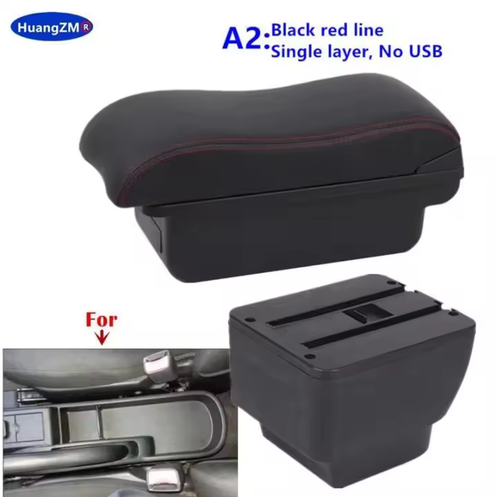 Reposabrazos adecuado, adecuado para Mazda 2 Demio, reposabrazos curvo CA interior de cuero, accesorios especiales para coche - 1