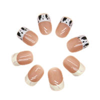 Uñas artificiales con patrón de vaca lechera para mujeres, uñas de manicura, suministro de salón de arte profesional - details 5