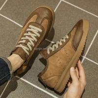 Nuevas zapatillas informales de cuero versátiles para hombre con cordones de alta calidad, zapatos clásicos, logotipo de marca de lujo único - details 0