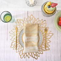 Juego de manteles individuales metálicos de PVC para mesa de comedor, almohadillas huecas para posavasos, tapetes para cuencos, hoja de vinilo, Decoración de mesa de comedor, nuevo - details 1