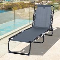 Silla Reclinable de Jardín con Sistema de Cordones para Exterior Marco Acero 197x58x30 cm Crema - details 17