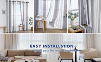 Cortinas opacas para salón, 2 piezas, cortinas aislantes del frío y el calor para dormitorio con pestañas gris claro - details 1
