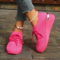 Zapatillas de deporte informales para mujer, zapatos de malla transpirables con cordones, Tenis de plataforma para caminar y correr, moda de verano - details 25