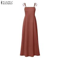 ZANZEA-vestido elegante de playa para mujer, vestido de tirantes finos para mujer, vestidos de fiesta elegantes, vestido veraniego de satén liso 2025 - details 10