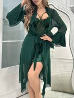 Lencería sexy para mujer, sexy, reunir pechos pequeños, tirantes de encaje, camisón de malla, traje sexual, ropa de estar - details 6