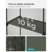 Armario de Tela Portátil Barras para Colgar, Perchero, Plegable, Guardarropa para Dormitorio, Estudio 140 x 43 x 174 cm, Gris RYG02GY - details 30