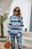 Nuevo en sudaderas con capucha de rayas de colores, sudaderas gruesas con capucha para mujer, Top informal holgado de manga larga para mujer - details 21