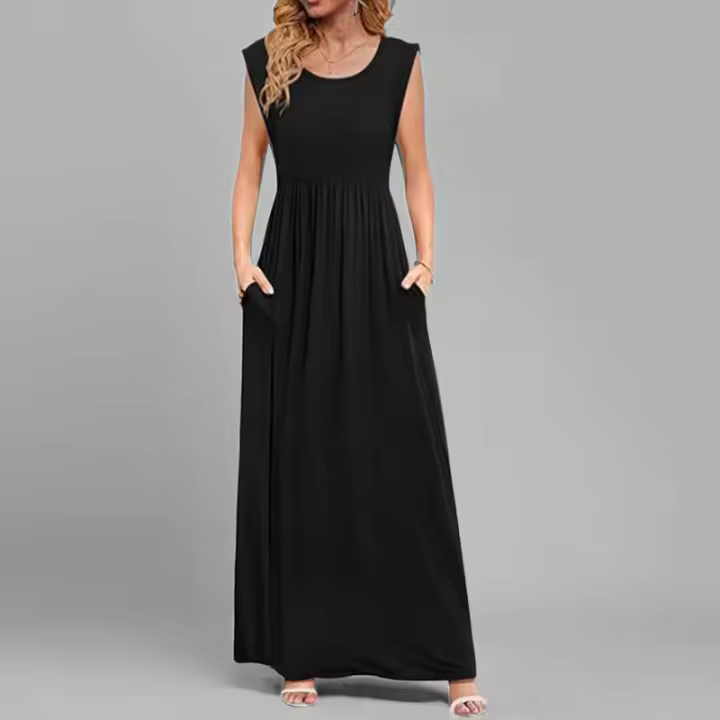 2025 primavera nueva ropa de mujer europea y americana temperamento de moda y elegante estilo de viajero simple vestido de cintura alta mujeres - 1