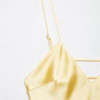 Vestido de Satén Sin Mangas y Sin Espalda Versátil Falda Larga con Correas Sueltas para Mujer en Verano - details 11