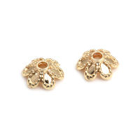 50 Uds. De cuentas redondas de latón de Color dorado de 18K, tapas de hojas de árbol y flores, suministros para hacer cuentas de joyería, accesorios Diy - details 96
