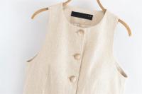 OUWU- 2025 Conjuntos De 2 Piezas De Verano Para Mujer, Chalecos Sólidos Informales A La Moda, Abrigos Y Pantalones Rectos, Ropa De Calle Elegante Para Mujer, Dos Trajes - details 3