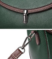 Bolso de hombro de cuero PU para mujer, bandolera de gran capacidad con solapa pura, Simple, a la moda, Color sólido - details 19