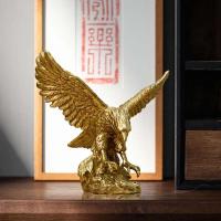 Estatua dorada de resina, artesanía artística, colección de modelos de águila 3D, figuritas Feng Shui de escritorio para el hogar y la Oficina, adorno de decoración - details 4